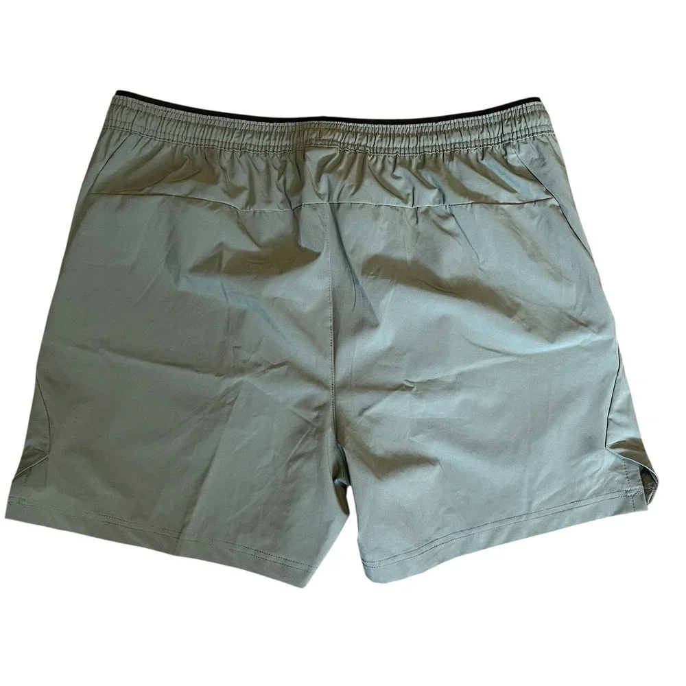 LEG3ND Mens XL Sage Green Gray Athletic Gym Performance Shorts Zipper Pockets